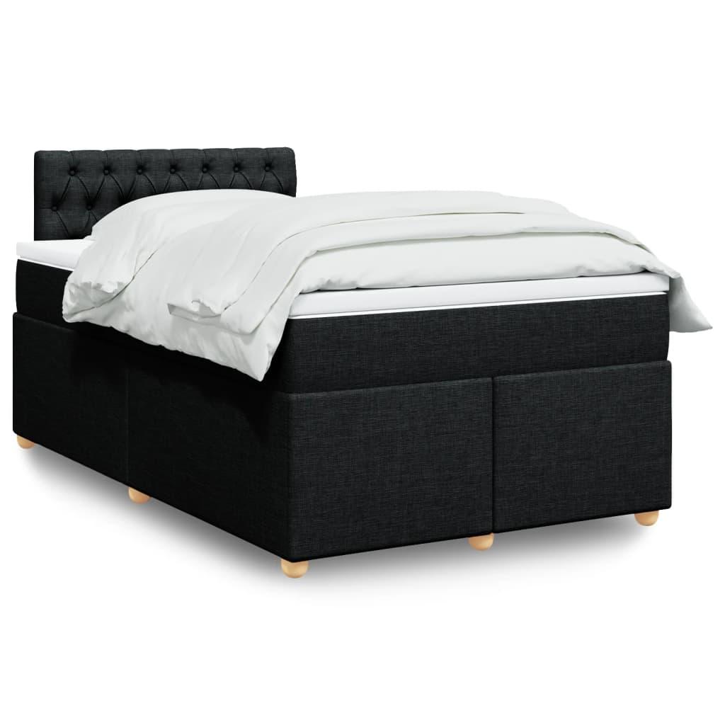 Kontinentalseng med madras 120x190 cm stof sort billede