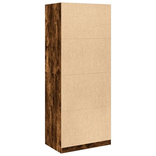 Klædeskab 80x50x200 cm konstrueret træ røget egetræsfarve