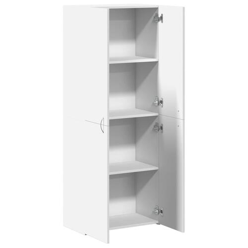 Arkivskab 60x32x153 cm konstrueret træ hvid