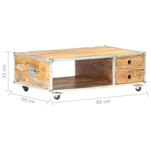 Sofabord 89x59x33 cm massivt ru mangotræ