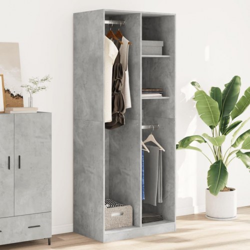 Klædeskab 80 x 50 x 200 cm - betongrå