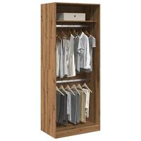 Klædeskab 80x50x200 cm konstrueret træ egetræslook