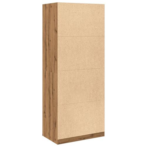 Klædeskab 80x50x200 cm konstrueret træ egetræslook
