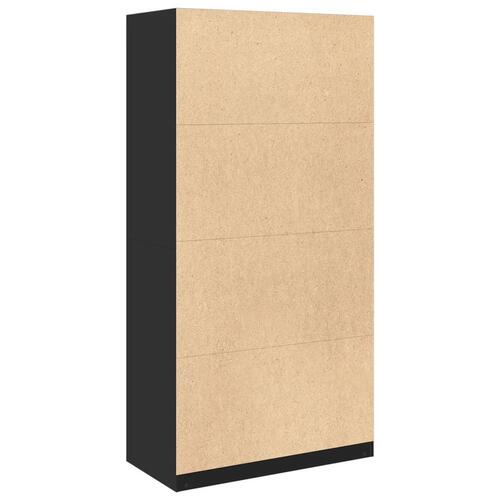 Klædeskab 100x50x200 cm konstrueret træ sort