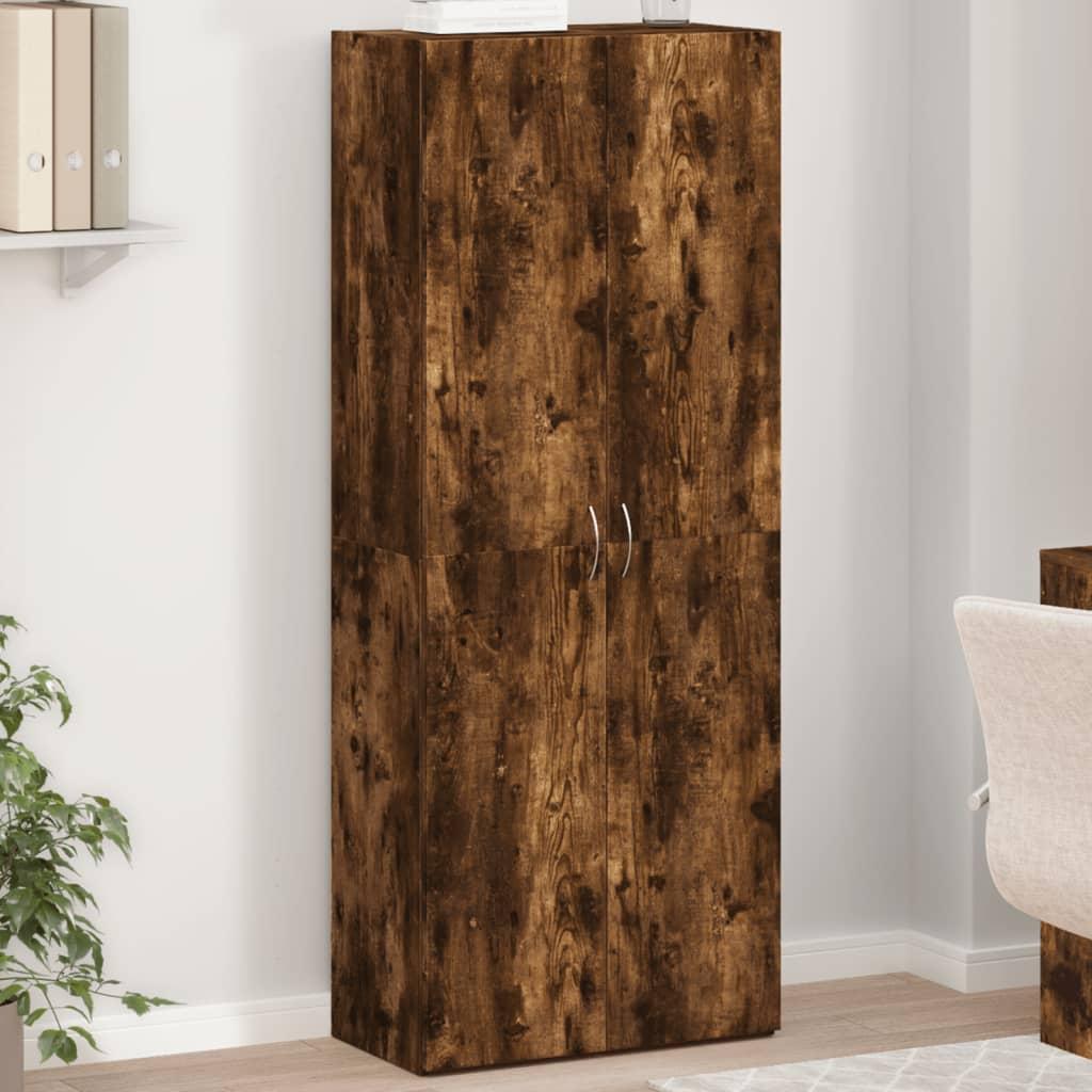 Arkivskab 60x32x153 cm konstrueret træ røget egetræsfarve