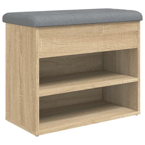 Skobænk 62x32x50 cm konstrueret træ sonoma-eg