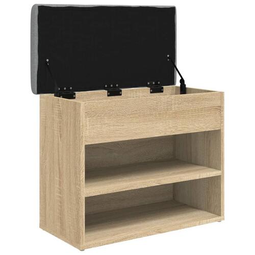 Skobænk 62x32x50 cm konstrueret træ sonoma-eg