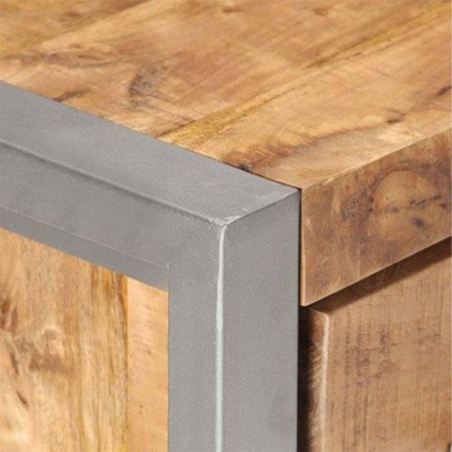 Skænk 60×35×70 cm i ru mangotræ - industrielt sideskab med 4 skuffer