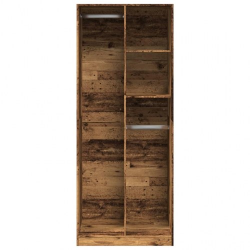 Klædeskab 80x50x200 cm konstrueret træ gammelt træ-look