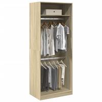 Klædeskab 80x50x200 cm konstrueret træ sonoma-eg