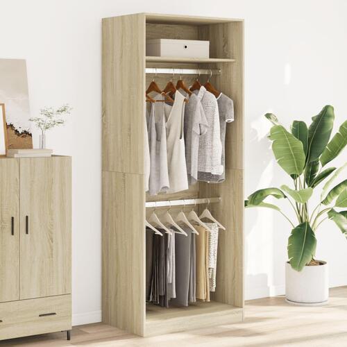 Klædeskab 80x50x200 cm konstrueret træ sonoma-eg