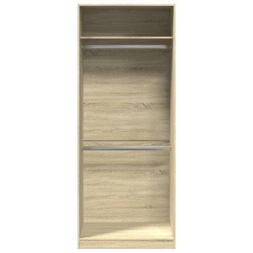 Klædeskab 80x50x200 cm konstrueret træ sonoma-eg