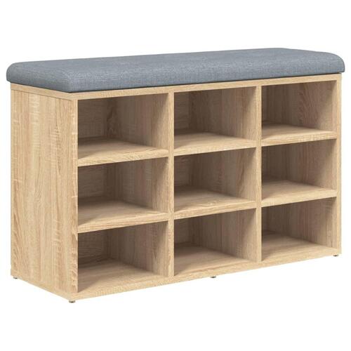 Skobænk 82x32x50 cm konstrueret træ sonoma-eg