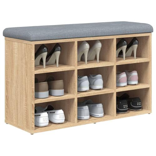 Skobænk 82x32x50 cm konstrueret træ sonoma-eg