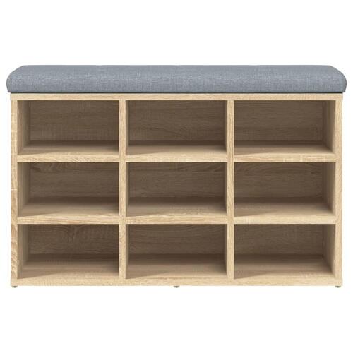 Skobænk 82x32x50 cm konstrueret træ sonoma-eg