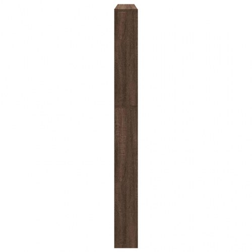 Skoskab med spejl og 5 vippeskuffer 63×17×169,5 cm - brun egetræsfarve
