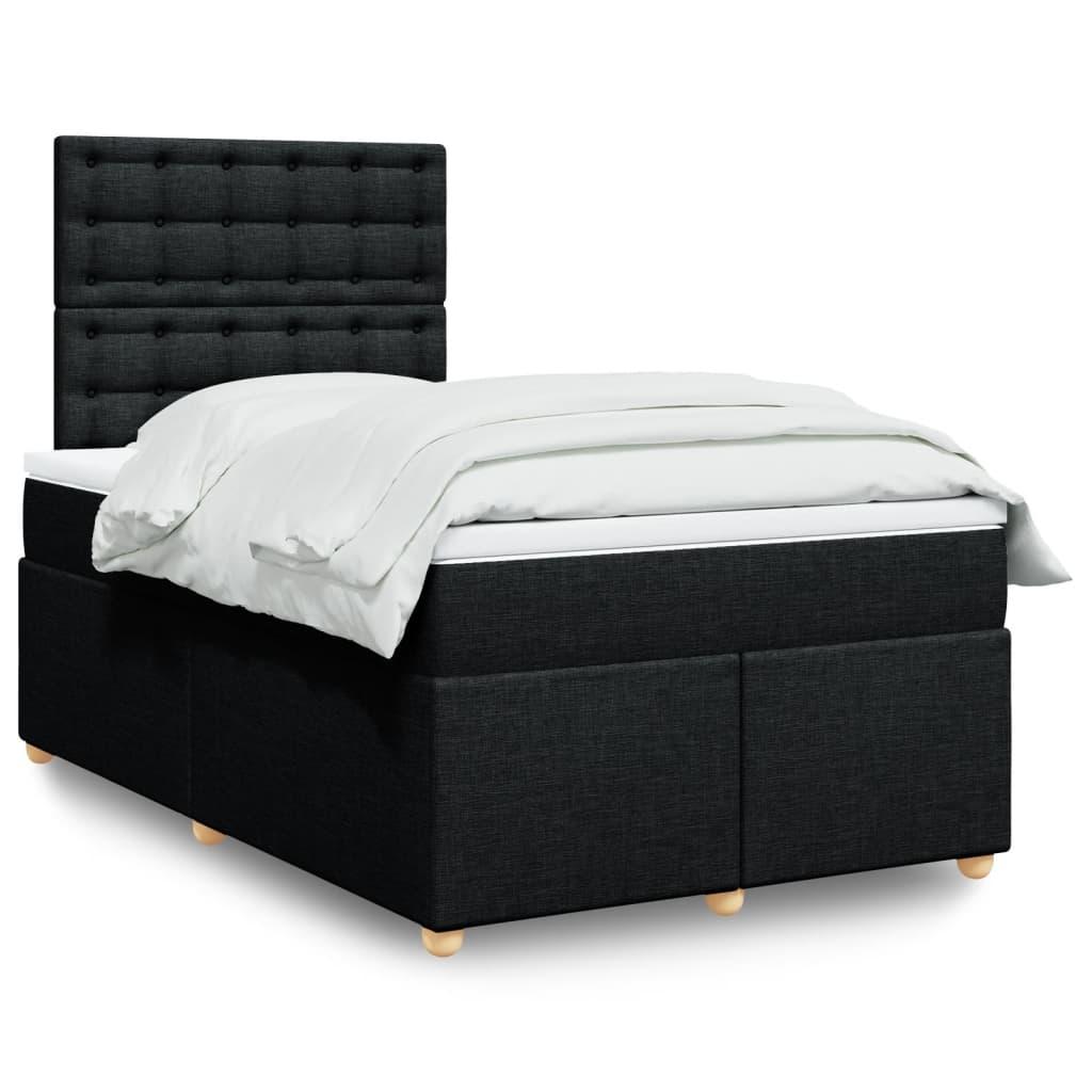 Kontinentalseng med madras 120x190 cm stof sort billede