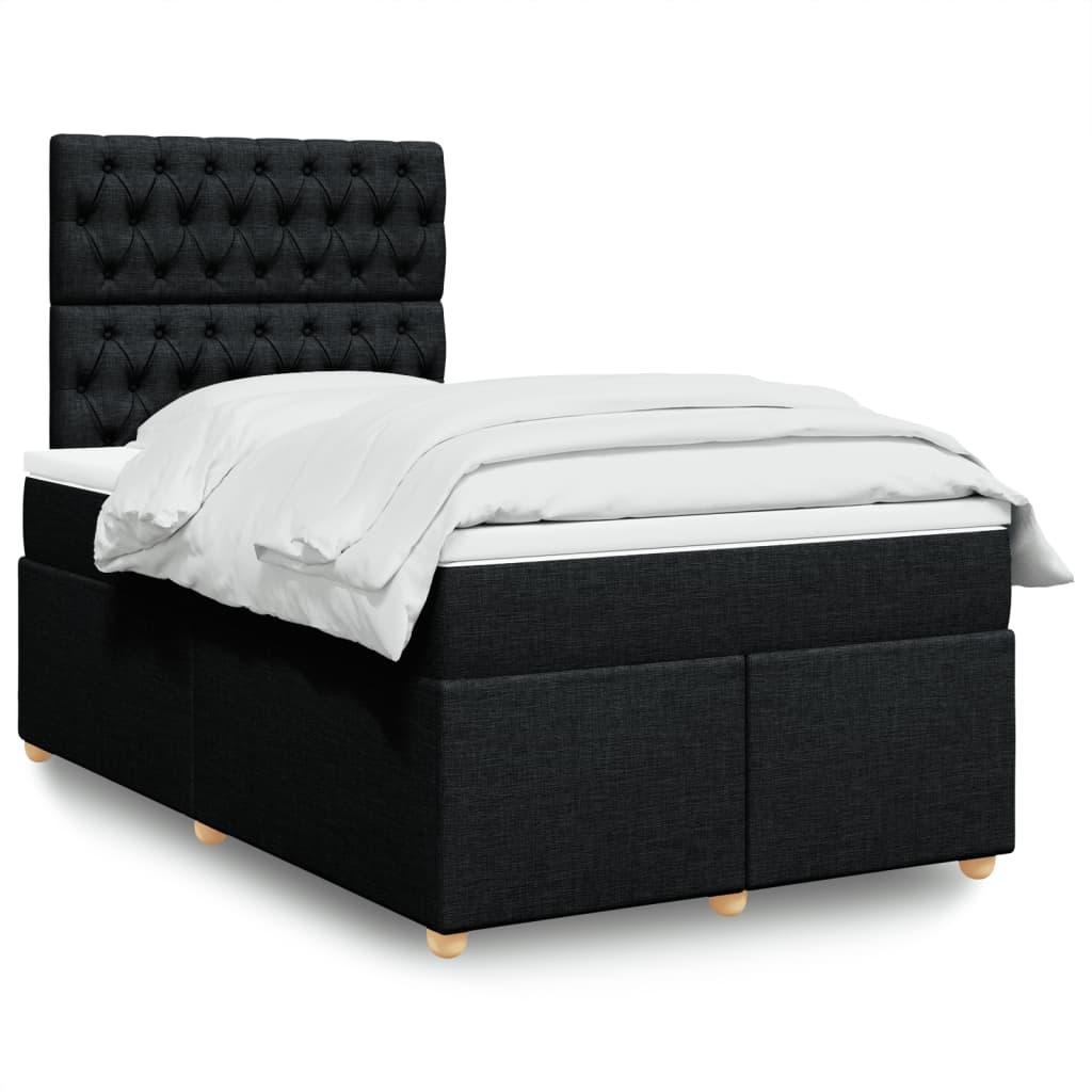 Kontinentalseng med madras 120x190 cm stof sort billede