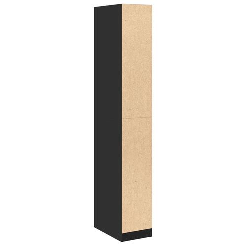 Klædeskab 30x50x200 cm konstrueret træ sort