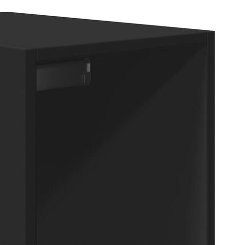 Klædeskab 30x50x200 cm konstrueret træ sort