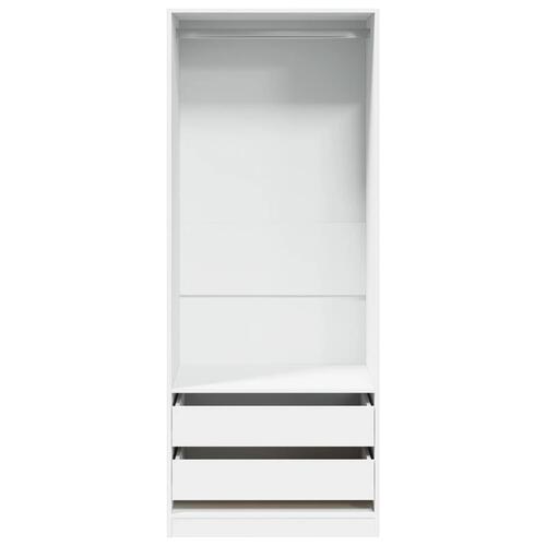 Klædeskab 80x50x200 cm konstrueret træ hvid