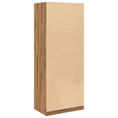 Klædeskab 80x50x200 cm konstrueret træ egetræsfarve