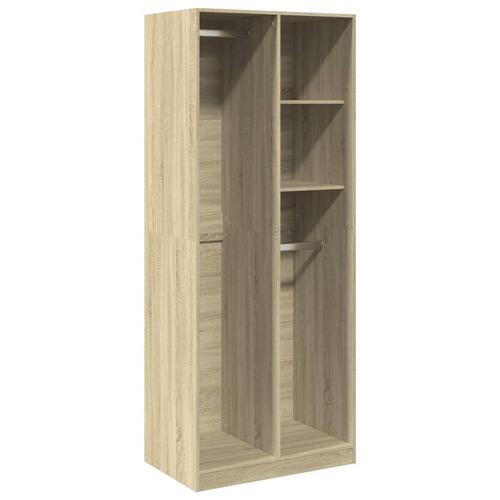 Klædeskab 80x50x200 cm konstrueret træ sonoma-eg