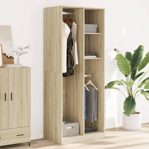 Klædeskab 80x50x200 cm konstrueret træ sonoma-eg