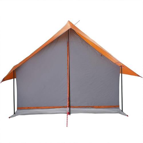 5-personers campingtelt vandafvisende grå og orange