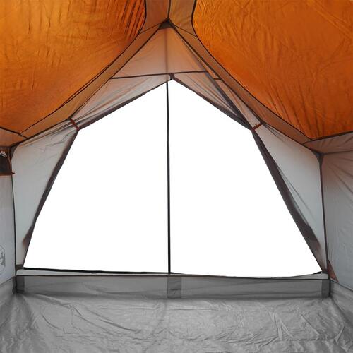 5-personers campingtelt vandafvisende grå og orange