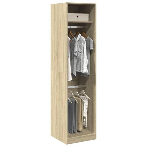 Klædeskab 50x50x200 cm konstrueret træ sonoma-eg