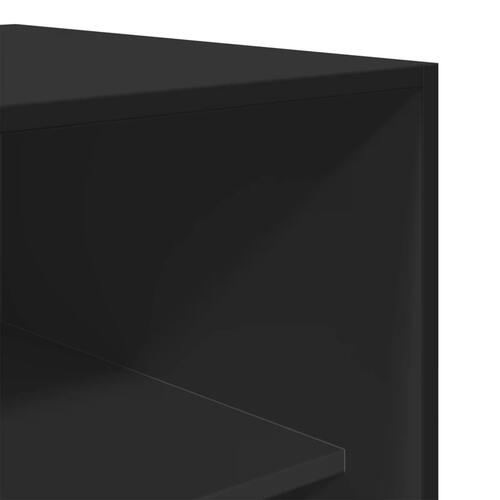 Klædeskab 80x50x200 cm konstrueret træ sort
