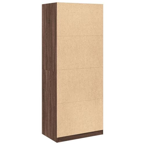 Klædeskab 80x50x200 cm konstrueret træ brun egetræsfarve