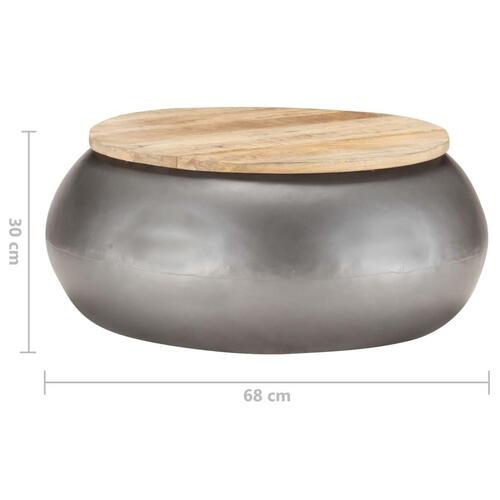 Sofabord 68x68x30 cm massivt mangotræ grå
