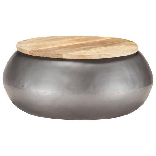 Sofabord 68x68x30 cm massivt mangotræ grå