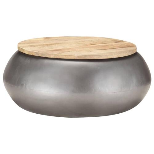 Sofabord 68x68x30 cm massivt mangotræ grå