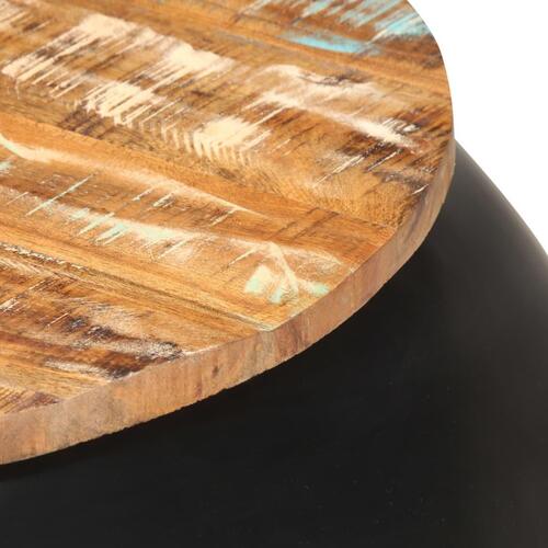Sofabord 68x68x30 cm massivt genanvendt træ sort
