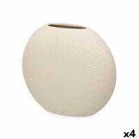 Vase Beige Keramik 29 x 26 x 11 cm (4 enheder) Cirkulær