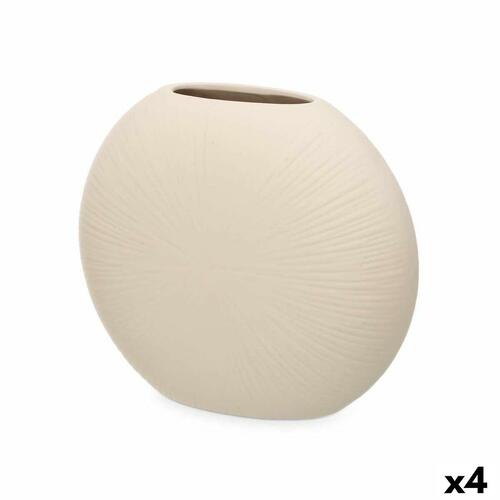 Vase Beige Keramik 29 x 26 x 11 cm (4 enheder) Cirkulær