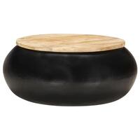 Sofabord 68x68x30 cm massivt mangotræ sort