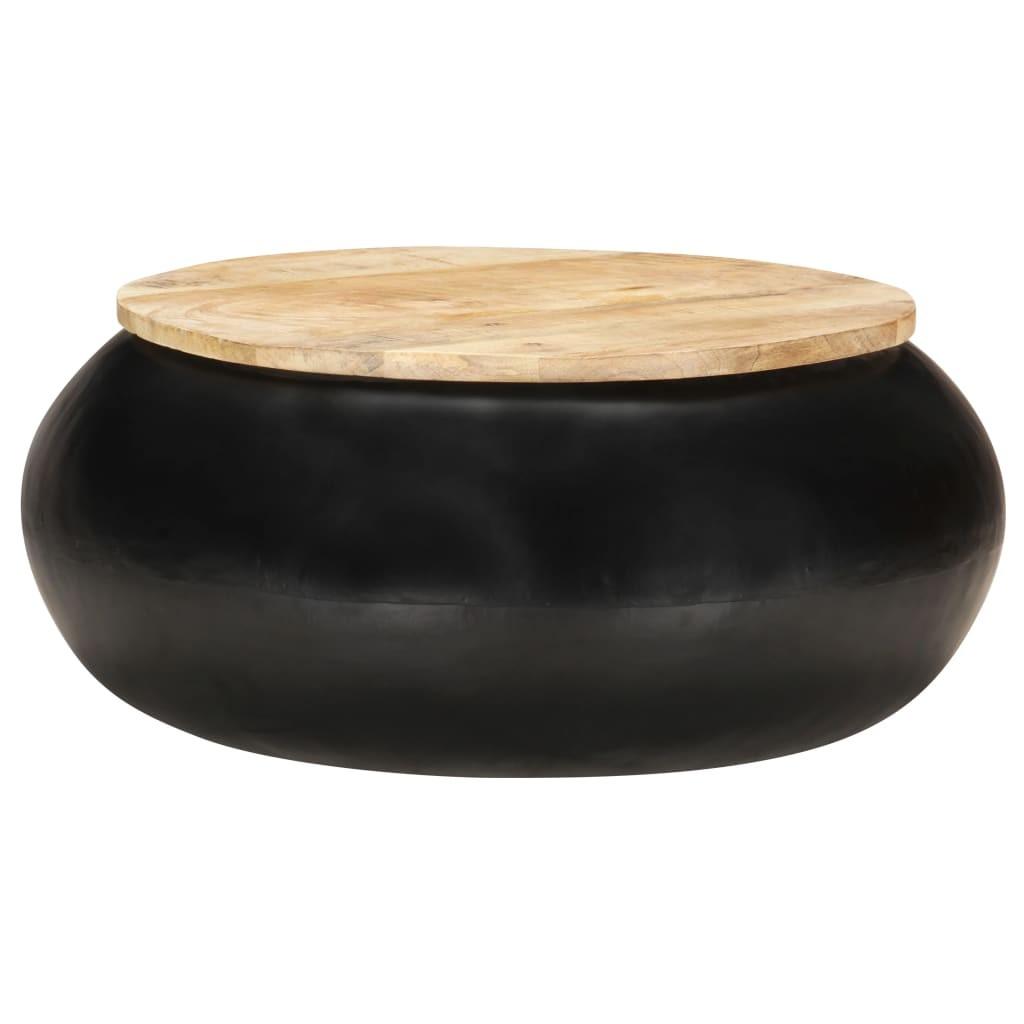 Sofabord 68x68x30 cm massivt mangotræ sort