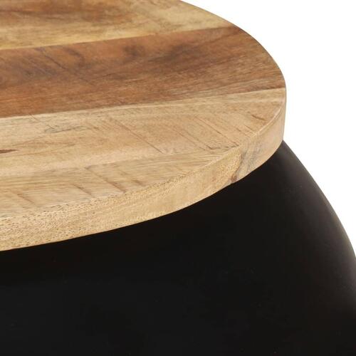 Sofabord 68x68x30 cm massivt mangotræ sort