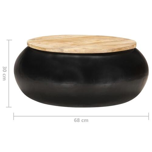 Sofabord 68x68x30 cm massivt mangotræ sort