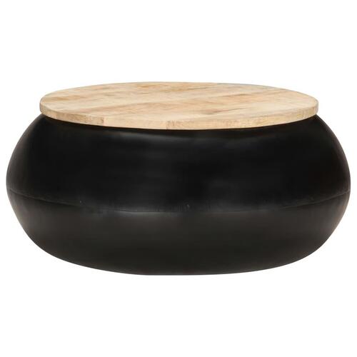 Sofabord 68x68x30 cm massivt mangotræ sort