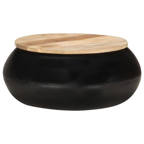 Sofabord 68x68x30 cm massivt mangotræ sort