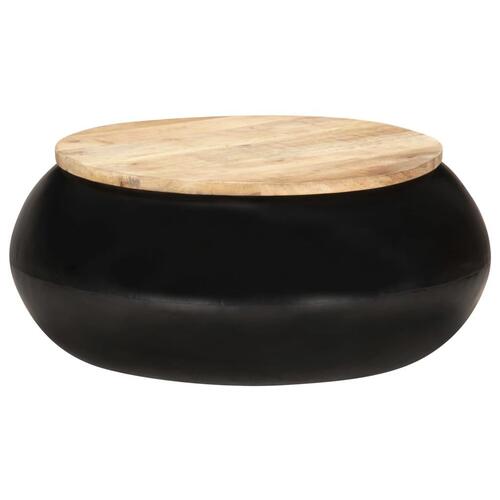 Sofabord 68x68x30 cm massivt mangotræ sort