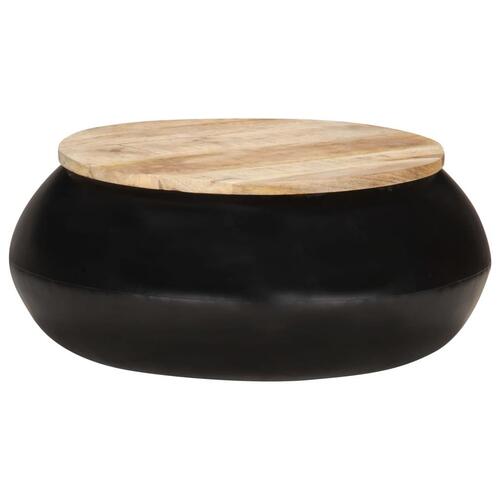 Sofabord 68x68x30 cm massivt mangotræ sort