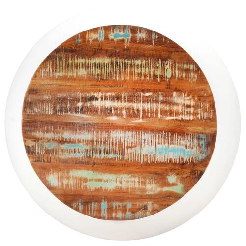 Sofabord 68x68x30 cm massivt genanvendt træ hvid