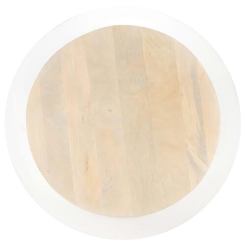 Sofabord 68x68x30 cm massivt mangotræ hvid