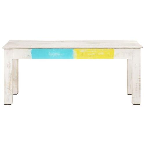Sofabord 110x60x45 cm massivt mangotræ hvid